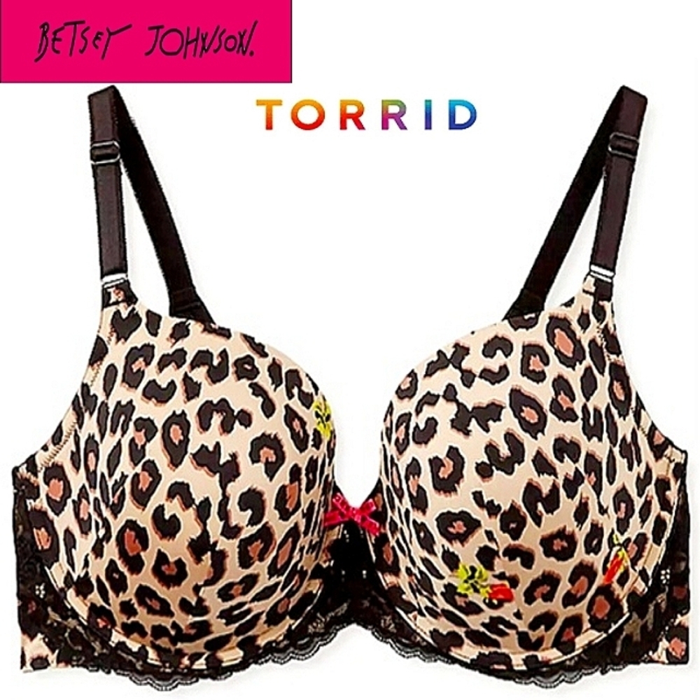 Betsey Johnson Leopard Back Smoothing T Shirt Bra